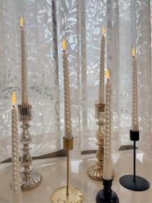 6件組螺旋長錐形蠟燭，桌面裝飾蠟燭，居家裝飾節慶慶祝必備 - 彩色 - 查看 4