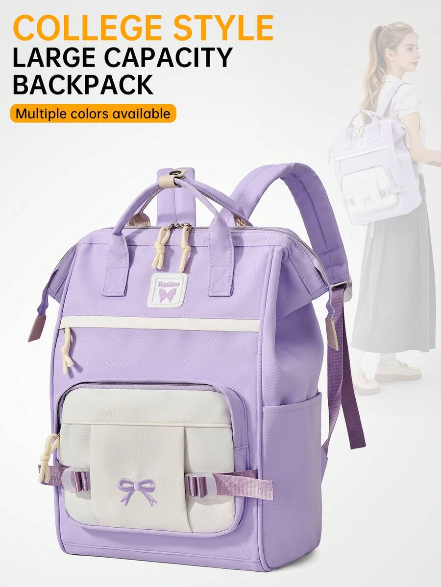 Myco Women's Fashion Solid Color Backpack, Lightweight And Durable, Suitable For Sports, Travel And Commuting, With Laptop Compartment - Multicolor - View 1