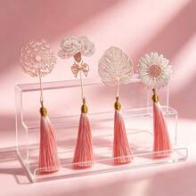 1pc/4pcs/8pcs Metal Carnation Sunflower Leaf Dandelion Bookmark, Pink Metal Flower Bookmark, Perfect Gift, Back To School, School Supplies, Perfect Gift For Book Lovers - Multicolor - View 2
