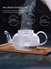 1 Piece 2026 New Glass Teapot, Afternoon Tea Pot, Tea Water Separation Pot, Household Water Heater, Flower Tea Pot, Gongfu Tea Set Accessories, Suitable For Home, Restaurant, Hotel, Office - Transparent - View 5