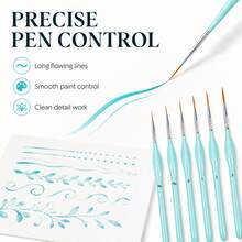 6pcs Rigger Paint Brushes Set, Fine Tip Detail Painting Brushes, Thin Point Mini Painting Brushes For Mandala Painting, Model, Acrylic Watercolor Oil DIY Craft - A - View 9