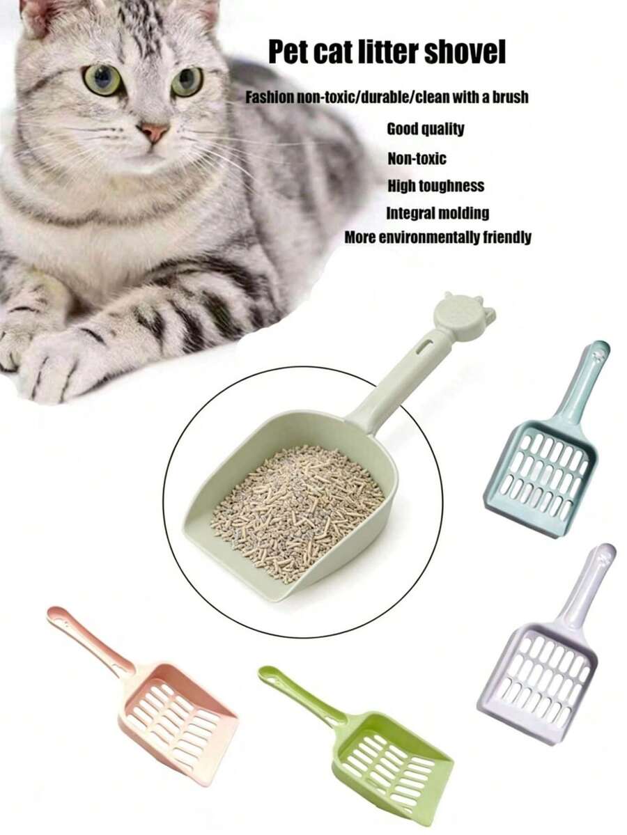 1 cái xẻng xúc cát mèo bằng nhựa bền, dễ vệ sinh, tiện lợi để dọn cát mèo, phù hợp cho cát mèo mịn