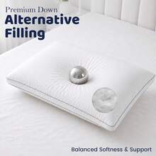 H&R 2pcs Ultra Soft Box Stitching Bed Pillows - High Bounce Gusseted Sleeping Pillow Set With Grey Contrast Piping, Breathable Side Sleeper Pillow For Bedroom - White - View 7