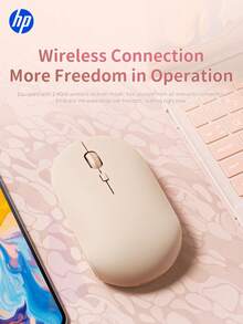 HP Wireless Silent Mouse Mouse Komputer Gaming. Desain Ergonomis untuk Tangan Kanan, Koneksi Stabil 2.4GHz - Cocok untuk Komputer Desktop dan Laptop (Putih Krem dan Hitam) - View 8
