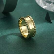 1入歐美風格8K鍍金單鑽立方氧化鋯指環高品質女性禮物 - 金黃色 - 查看 7