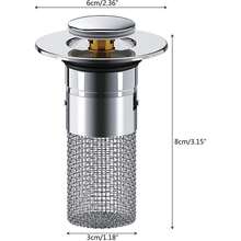 Universal Pop-Up Sink Drain Stopper, Anti-Odor & Anti-Insect Filter Strainer, Sink Pipe Clog Prevention Accessory - Sink Drain Plug - View 8
