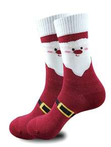 1/4/8 Pairs Random Women's Classic Christmas Element Cartoon Striped Argyle Pattern Comfortable Breathable Mid-Calf Socks - Multicolor - View 6