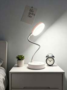 1pc White LED Round Base Button Desk Lamp, Reading Light, LED Table Lamp, Desk Lamp, Rechargeable/Plug-In Optional, 3 Color Temperatures, Suitable For Dorm, Bedroom, Home, Christmas, Easter, Night Light, Lampshade, Book Light, Bedroom Lighting, Table Lamp, Reading Light, Reading, Office Desk Supplies, Bedroom, Light, Rechargeable Battery Capacity: 800mAh - Round Base Table Lamp - View 10