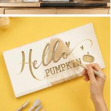 10Pcs Farmhouse Fall Thanksgiving Harvest Pumpkin Blessed Rustic Pattern Painting Stencils Reusable PET Plastic Templates For Wood Signs Wall Fabric Canvas DIY Crafts - Sets - View 6