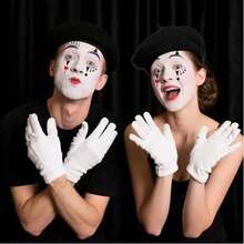 Halloween Clown Cosplay Costume Set With Solid Color Beret, Bandana And Gloves For Stage Performance - Multicolor - View 11