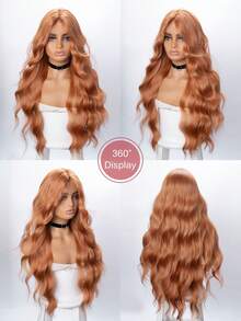 alicegarden Wig Bergelombang dengan Renda Depan 30 Inci, Warna Oranye Terbakar yang Memukau, Desain Belahan Tengah, Cocok untuk Penggunaan Sehari-hari, Pesta, dan Cosplay Wanita, Tampak Alami dan Tahan Lama, Sempurna Sebagai Hadiah untuk Wanita - Burnt Orange - View 8