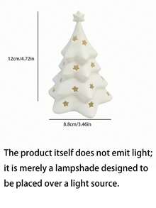 Christmas Tree-Shaped Lampshade, Nightlight Cover, Holiday Decoration, Star-Cutout Ambient Light Shade; Minimalist 3D-Printed Christmas Tree Lampshade-A Creative Tabletop Ornament For The Bedroom. - Multicolor - View 8