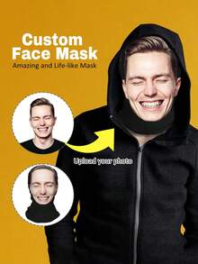 Personalized Halloween Photo Mask, Custom Face Portrait Mask, Fun Party Costume Accessory, Suitable For Carnival And Events - Multicolor - View 3