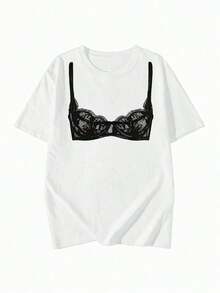 Women T-Shirts - Black and White - View 3