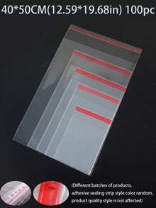 100pcs Clear OPP Self-Adhesive Bags, Double-Layer 5 Mil Transparent Dustproof Plastic Packaging Bags, Multiple Sizes, Resealable Storage Bags For Jewelry, Small Accessories, Keychains, Pendants, Cards, Baking & Gift Packaging - Multicolor - View 18