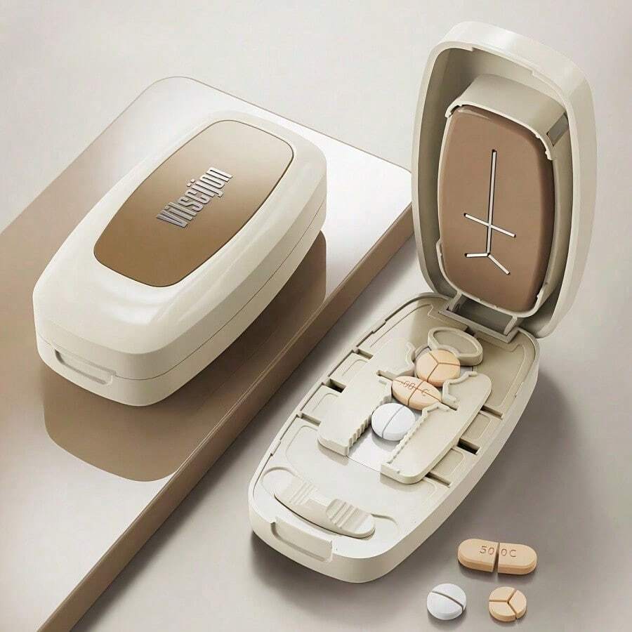 Stainless Steel Pill Cutter, Rectangular Pill Slicer, Can Cut Into Multiple Sizes And Specifications, Meets Daily Medication Needs, Suitable For Carrying And Travel Use - View 1