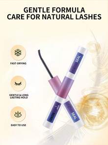 1pc 6ml 2-In-1 Black Lash Bond & Clear Seal, DIY Lash Extension Glue For Individual & Cluster Lashes, Strong Hold 48-72H, Latex-Free Waterproof Quick-Dry, Non-Irritating, For Home Eye Makeup - Black - View 5