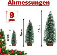 Green Artificial Mini Christmas Tree, 9-Piece Set, 10/16/22 Cm, Small Christmas Decoration For The Table, DIY Christmas Tree, Suitable For Mannequins And Festive Decoration - Green - View 8