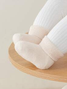 8 Pairs Cute Baby Striped Mid-Calf Socks, Soft And Comfortable Terry Socks For Toddlers Home Wear - Multicolor - View 3