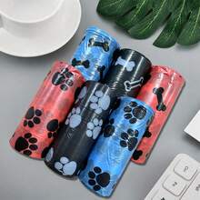6 Rolls Pet Dog Waste Bags, Leak-Proof Convenient Outdoor Poop Bags, Easy Clean Pet Trash Bags, Printed Garbage Bags, 15 Bags/Roll - Multicolor - View 1