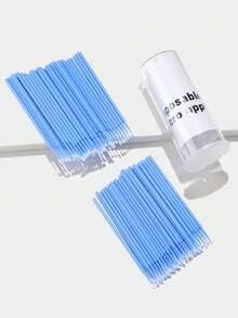 100pcs Eyelash Extension Cleaning Swabs, Eyelash Grafting & Tattoo Makeup Tools, Eyeliner Removal Brush With Storage Box - Multicolor - View 9