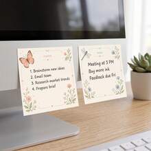 4 Packs 200 Sheets Floral & Insect Sticky Notes 75x75mm 3x3in, Butterfly Bee Ladybug Dragonfly Plant Self-Adhesive Memo Pads, Cute To-Do List Desktop Reminder Stickers For Planner Journal School Office Stationery - 75 X 75 mm - View 6
