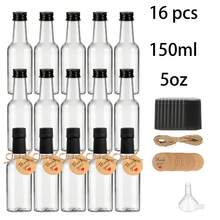 10pcs/16pcs 5oz Hot Sauce Bottles, Plastic Bottles With Leak-Proof Black Caps, 150ml Empty Bottles, Suitable For Hot Sauce, Home Bottling, Ketchup, Honey, Salad Dressing, Marinade, Perfect For Kitchen, Suitable For Christmas, Birthday, Wedding, Holiday, Gift - Clear - View 9