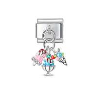 Elegant Single-Section Module With Italian Bracelet Pendant DIY Jewelry Making Kit, 306 Stainless Steel Single Pendant Airplane-Heart Lock And Flower Butterfly Multi-Function Jewelry Pieces Suitable For Everyone To Create Fashionable Bracelets And Other Personalized Creative Jewelry - Multicolor - View 11