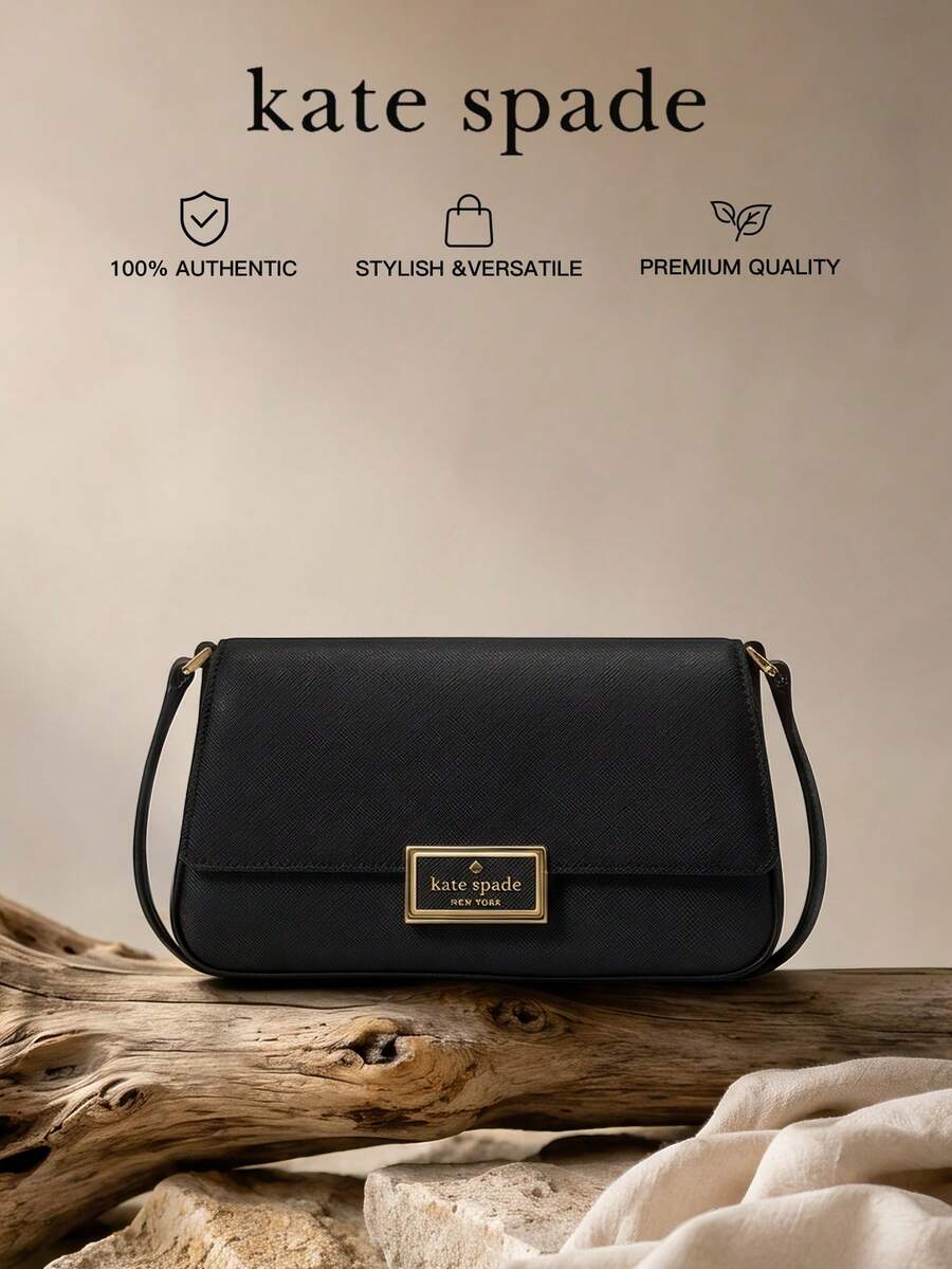 Kate Spade Reegan Women's Minimalist Flap Crossbody Bag, Elegant Mini Square Shoulder Bag With Snap Closure - Black - View 1