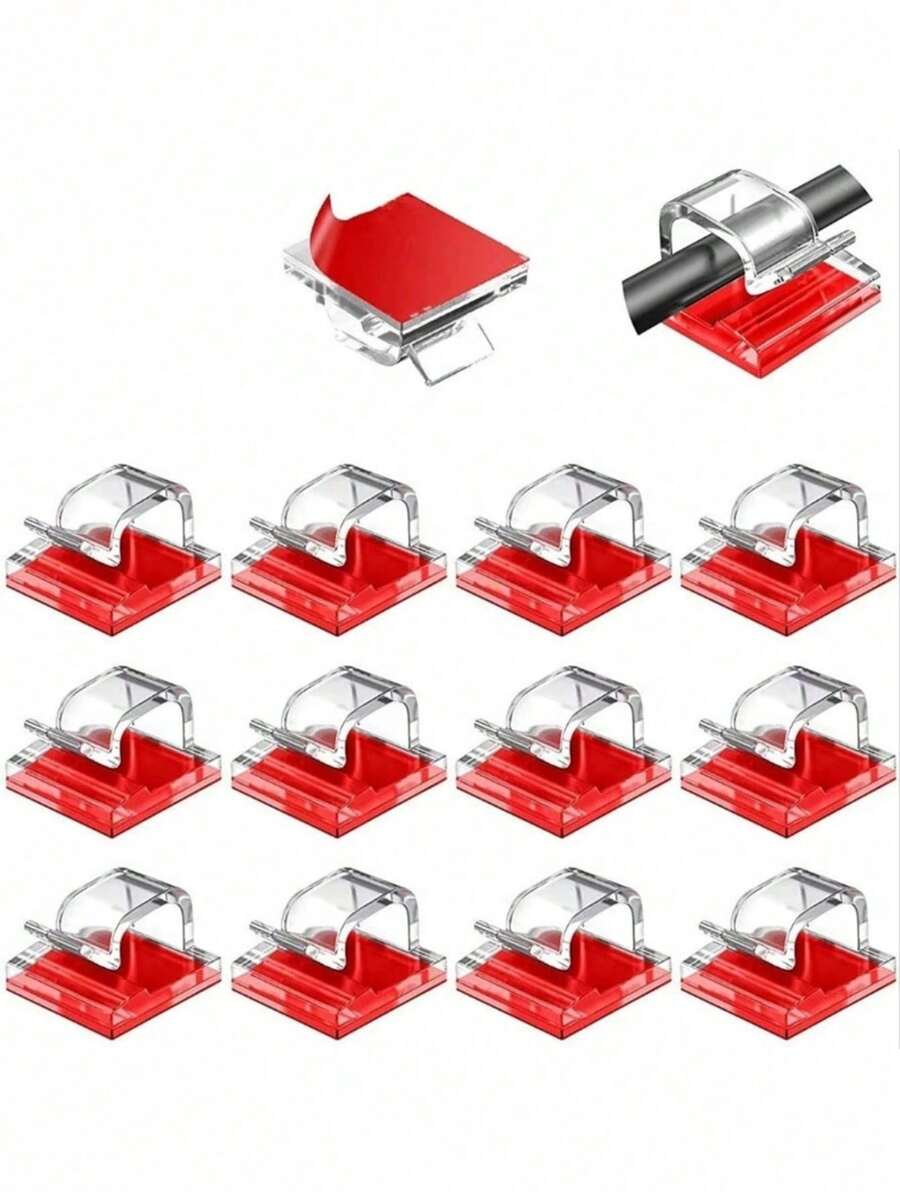 60/100/5pcs Outdoor Adhesive Cable Clips, Christmas Light Clips, Decorative Clips, Self-Adhesive Hooks, Wire Management Clips, Fairy Light Accessories - Multicolor - View 1