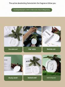 1pc This High-End Embossed Plaster Scented Pendant Has The Same Fragrance As Those In Physical Stores And Is Suitable For Various Occasions. It Also Makes A Sophisticated Gift Choice - Wild Gardenia - View 4
