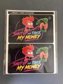 1/4pcs Less Talk, Take My Money Credit Card Skin Sticker, Waterproof, Anti-Fingerprint, Anti-Scratch, Suitable For Party, Birthday Gift. PVC Material, Anti-Fingerprint, Anti-Scratch, Wear-Resistant, Suitable For Men, Women, Couples, Applicable To Small Chip Cards, Credit Cards, Transportation Cards, Student Campus Cards And Personalized Customization. - A - View 12