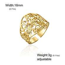 LIKGREAT 1PC Hollow Pentagram Witch Knot Open Ring Stainless Steel Symbol Gothic Amulet Adjustable Ring Men Women Jewelry Gift - Fashion Series - View 12