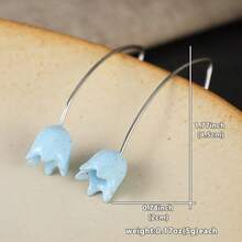 Gmzalx Women's Fresh Light Blue Lily Of The Valley Shaped Earrings, Artistic Design, Gentle And Exquisite Jewelry, Suitable For Daily Casual Wear - Two-color - View 2