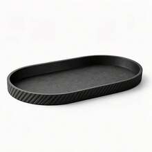 3D Printed Minimalist Jewelry Tray, Black Storage Tray With Ribbed Texture, Multifunctional Tray For Organizing Watches, Rings, Keys, Necklaces And Other Small Accessories, Suitable For Vanity, Bedside Table, Desk Decorative Catch-All Tray, Jewelry Tray - Black - View 9