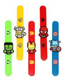 Disney Marvel Cartoon Slap Bracelet, Thor & Spider-Man Anime Character Pattern Theme Party Silicone Wristband, Slap Ring Educational Toy, Daily Party Toy, Carnival & Halloween Party Gift - Multicolor - View 9