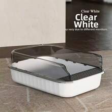 1pc Open-Top Cat Litter Box, Large Size High-Sided Anti-Splash, Ventilated Odor-Free, Easy To Clean, Includes Cat Litter Scoop - one-size - View 3