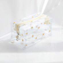 Floral Transparent Waterproof Makeup Bag Women Portable Large Capacity Girl Storage Travel Toiletry Bag - Multicolor - View 3