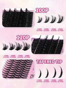 MAANGE 250pcs Cartoon Style Thickened Eyelash Extension Set, Cat Eye Single Point Eyelashes, 100P/120P Dense Eyelash Clusters, D Curl Eyelash Cluster Set, 12-18mm, 3 Styles, Pointed Eyelash Clusters, Single Cluster Eyelashes, Gift For Girls - D - View 8