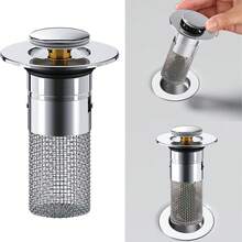 Universal Pop-Up Sink Drain Stopper, Anti-Odor & Anti-Insect Filter Strainer, Sink Pipe Clog Prevention Accessory - Sink Drain Plug - View 9