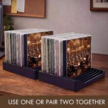 Soporte para CD para computadora, organizador de almacenamiento de CD de 12 ranuras, estante vertical para CD para cajas estándar de joyas, soporte de CD de computadora con patas - Multicolor - Ver 4