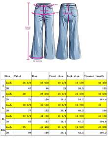 Women's Casual Elegant Washed Straight Leg Jeans, Wide Leg Long, Slightly Stretchy, Suitable For Travel, Commuting, Daily Wear And Autumn/Winter Outfits - Medium Wash - View 10