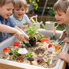 Realistic Mushroom Model Decoration Set, Children's Educational Toy, Early Learning Cognitive Science Teaching Sand Table Landscape Ornament, Red And Brown Mushroom Party Props - Multicolor - View 4