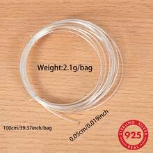 39.3inch/Pack 925 Sterling Silver Fine Wire, Handmade DIY Metal Wire For Bracelet, Ring, Necklace Making - Silver - View 8