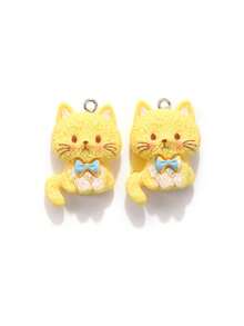10/20/100pcs Resin Jewelry Accessories Cat Holding Fish Kitten Pendant DIY Handmade Bracelet Keychain Necklace Charm - Kitten - View 5