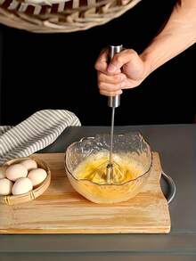 1pc Stainless Steel Multi-Function Mixer And Milk Frother - Handheld Manual Whisk, Suitable For Eggs And Cream - Kitchen Essential Tool, Christmas Gift, All Season Use - Multicolor - View 3