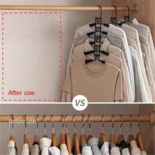 5-Tier Clothes Rack Maximizes Your Closet Space With This Multi-Layer Folding Hanger! Multi-Functional Clothes Rack, 5-Tier Metal Foam Hanger Detachable High-End Magic Anti-Slip Multi-Functional Storage Organizer Hanging Rack (Anti-Slip Foam May Inevitably Deform, Please Consider Carefully If You Mind) - Multicolor - View 5