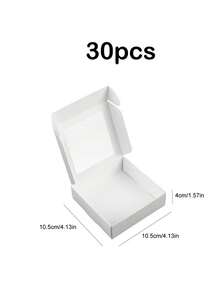 5/10/30pcs White Small Gift Boxes With Transparent Display Window, Suitable For Jewelry, Soap, Candy Packaging, Handmade Paper Boxes, Decorative Flat Gift Boxes, Can Be Used For Gifts, Handicrafts, Wedding Parties And Bridal Showers - White - View 7