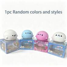 1pc Random Style & Color Seal Dumpling Squishy Slow Rising Stress Relief Toy, Desktop Decor, Birthday And Classroom Prize, Christmas Stocking Filler, Suitable For Home Office Classroom - Multicolor - View 7