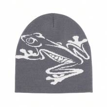 1pc Hip-Hop Color Block Frog Knitted Hat, Unisex Personalized Street Style Beanie, Men's Brimless Warm Knit Cap, Women's Fashion Street Hip-Hop Skateboard Beanie, Halloween Gift Recommendation, Christmas Holiday Party Product - Frog Style - View 16